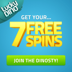 www.LuckyDino.com - 120 free spins | $400 bonus